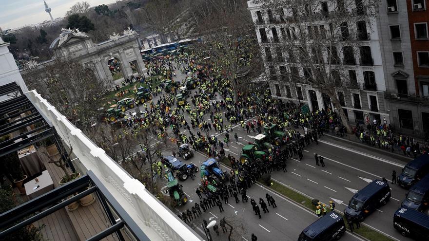 Manifestación de agricultores en Madrid, en imágenes