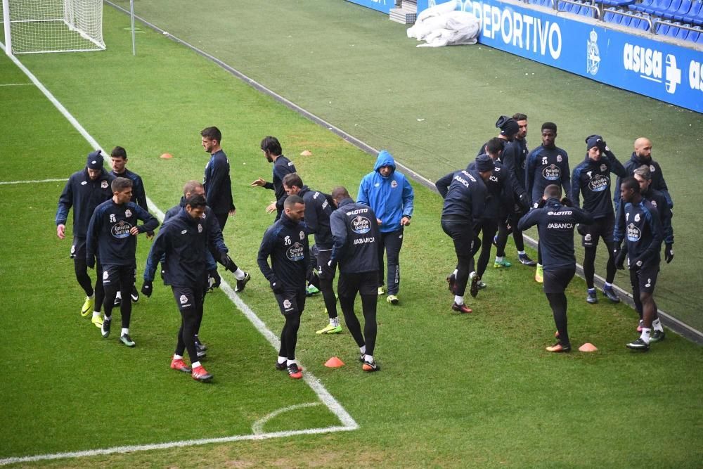 Entrenamiento en Riazor antes de Mendizorroza