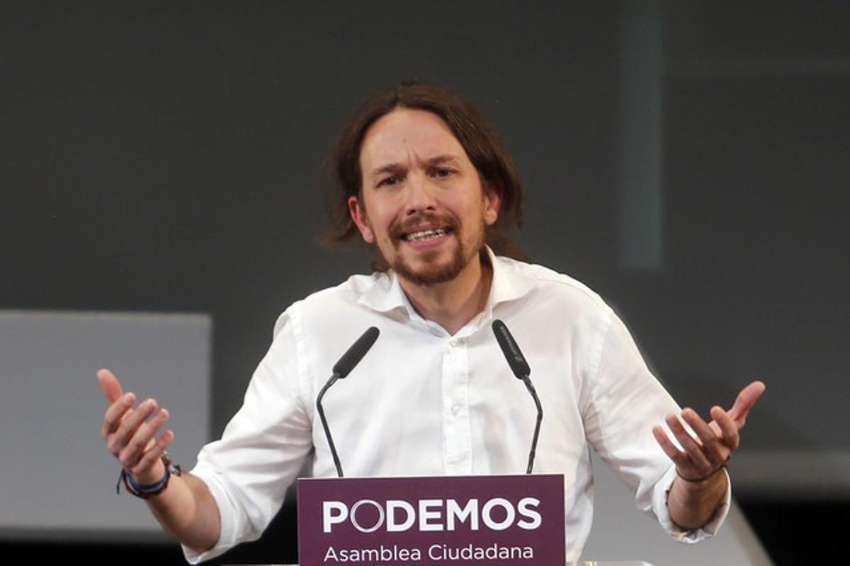 Tancament de l’Assemblea Ciutadana en què Iglesias es va proclamar secretari general de Podem. Tancament de l’Assemblea Ciutadana en què Iglesias es va proclamar secretari general de Podem.
