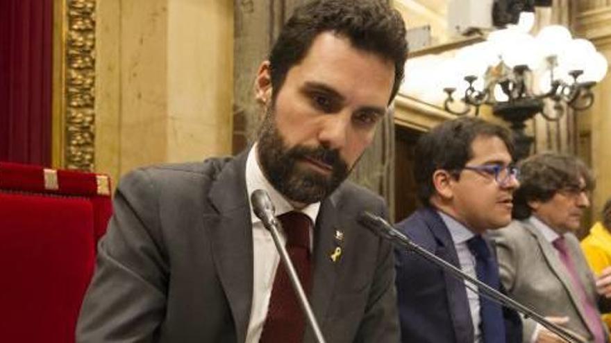 El president del Parlament, Roger Torrent, durant el ple