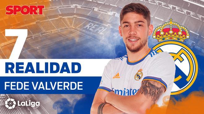 FEDE VALVERDE (7): Realidad. La temporada del uruguayo ha confirmado que el Real Madrid tiene un relevo de garantías de cara al futuro para su centro del campo. Su despliegue físico ha sido clave.