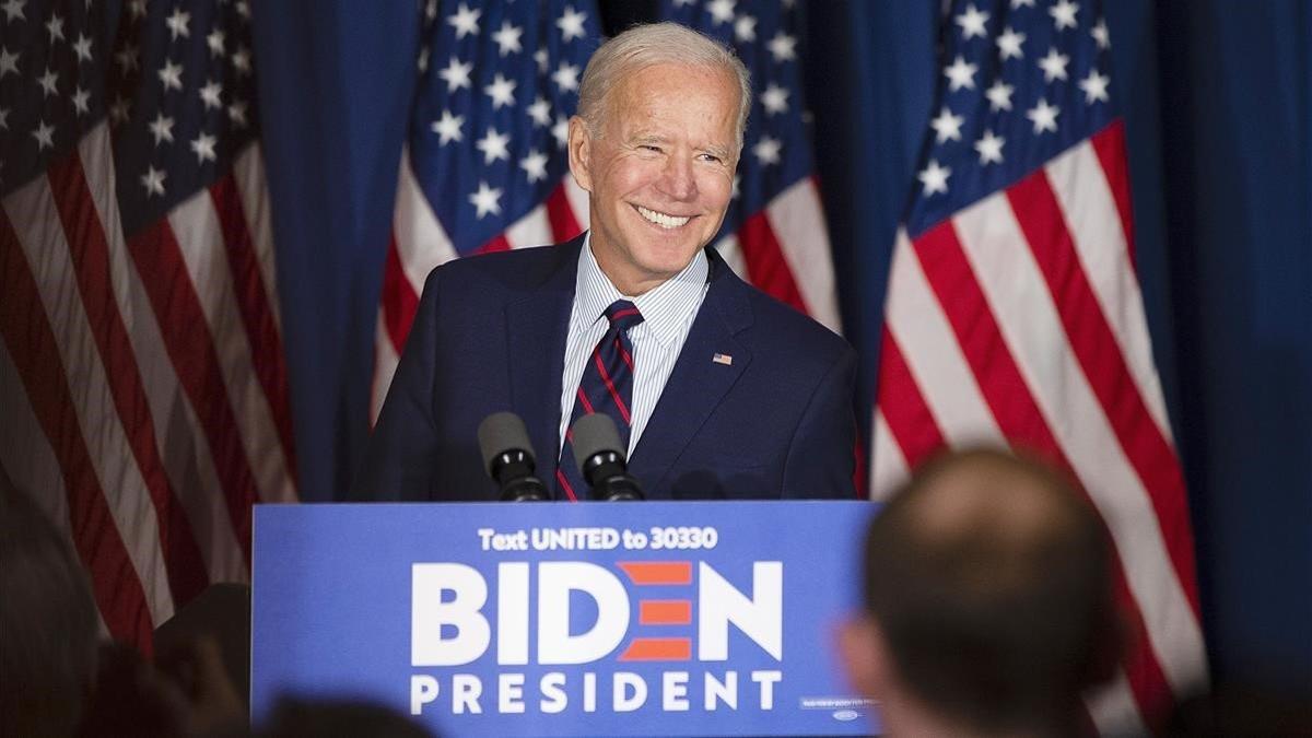 Biden, en en un acto de campaña