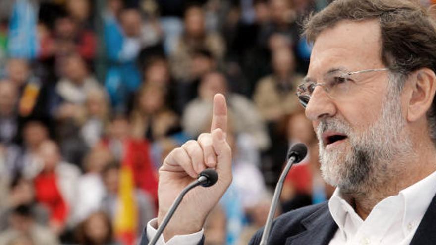 Mariano Rajoy, durante un mítin en Valencia.