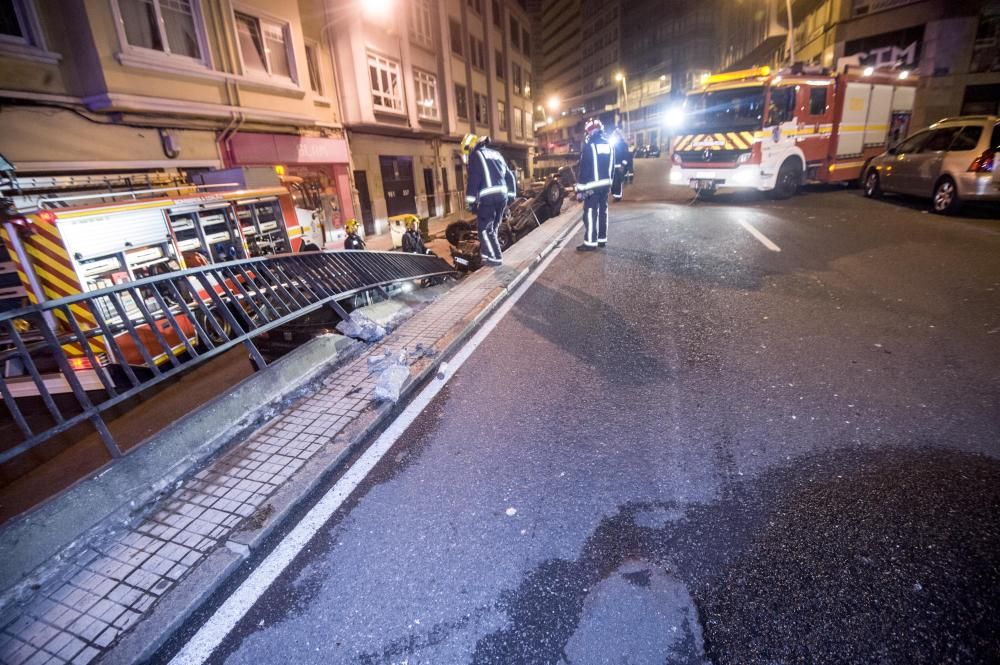 Aparatoso accidente de madrugada en Juan Flórez