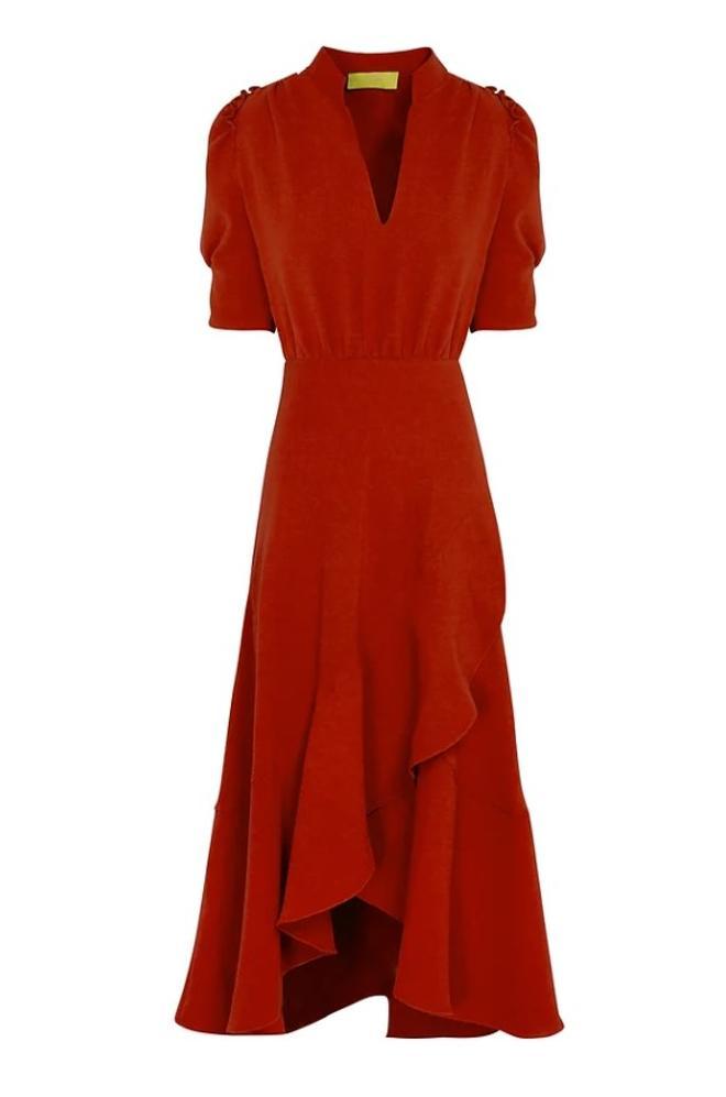 Vestido de Philippa 1970 en color rojo