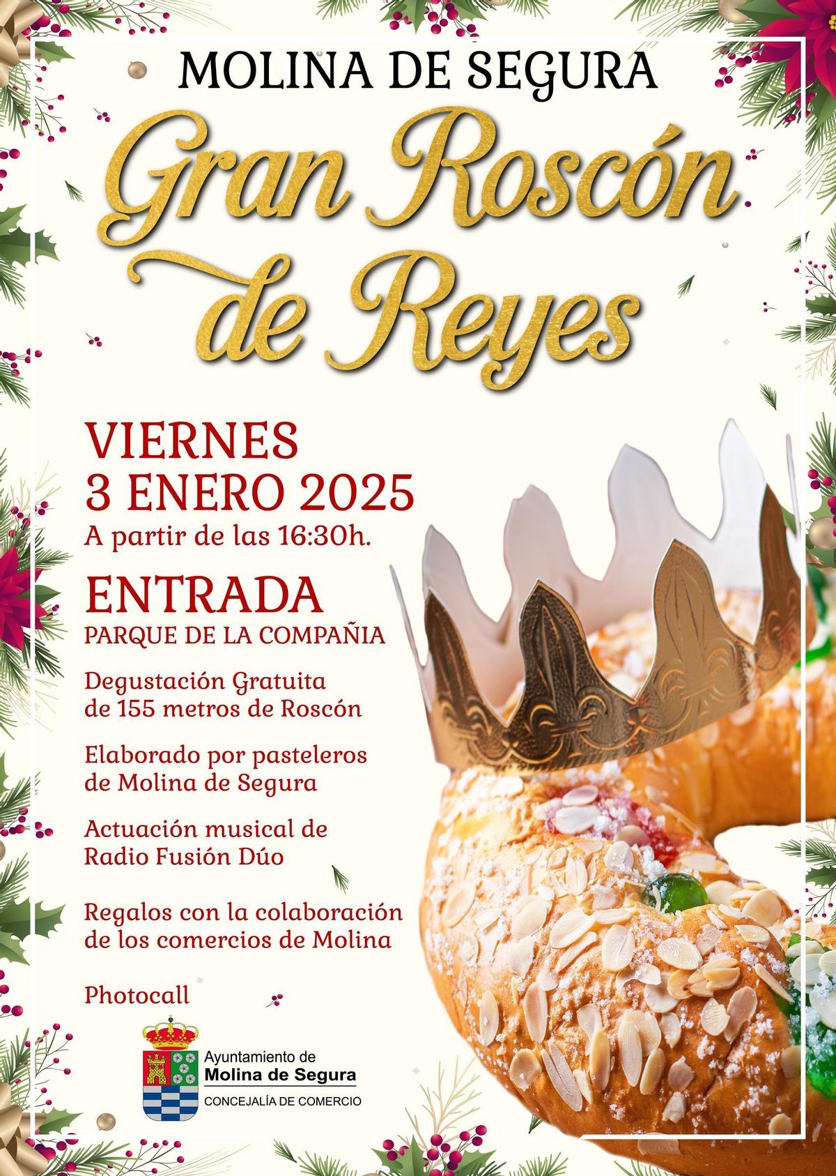 Cartel del evento del Gran Roscón de Reyes de Molina de Segura
