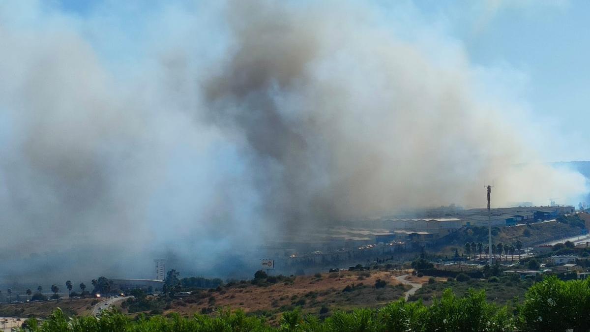 Incendio forestal en la cantera de Manzano en Estepona