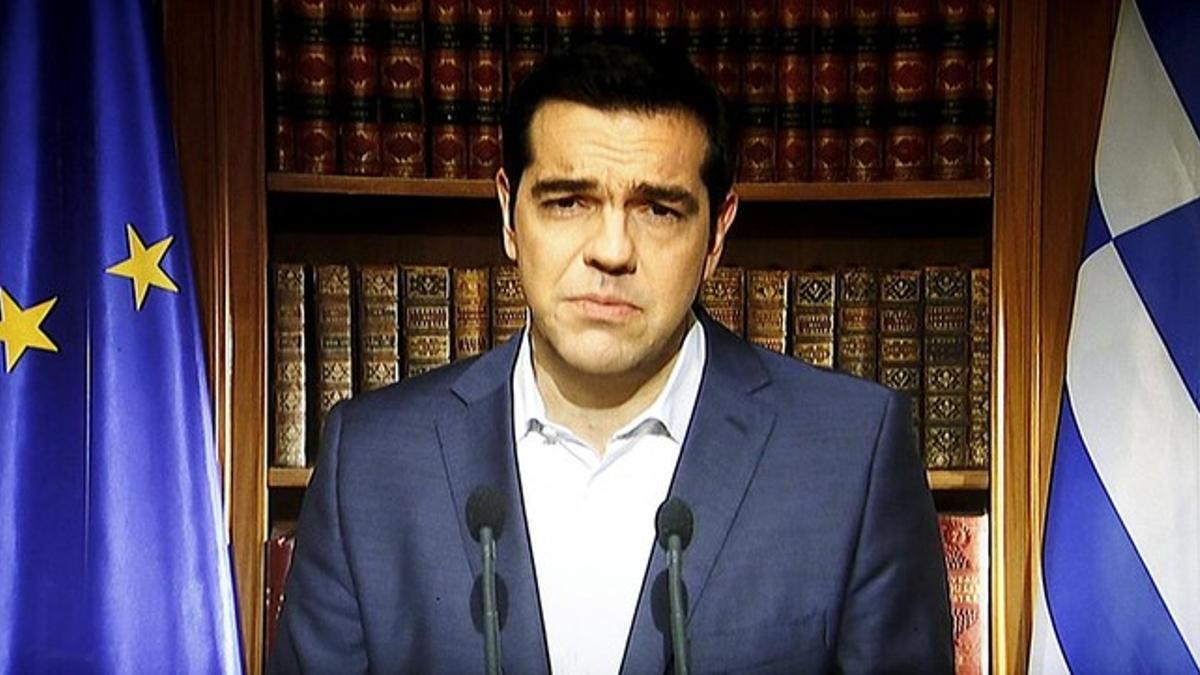 Alexis Tsipras, en su intervención televisiva a los griegos