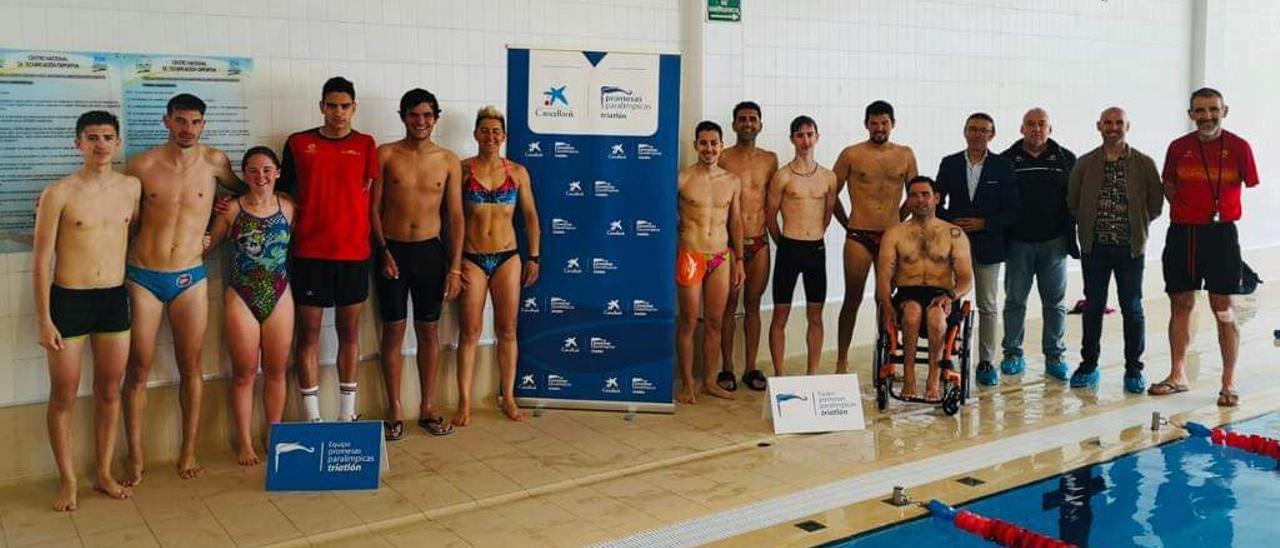 Equipo nacional paratriatlón en Cáceres.