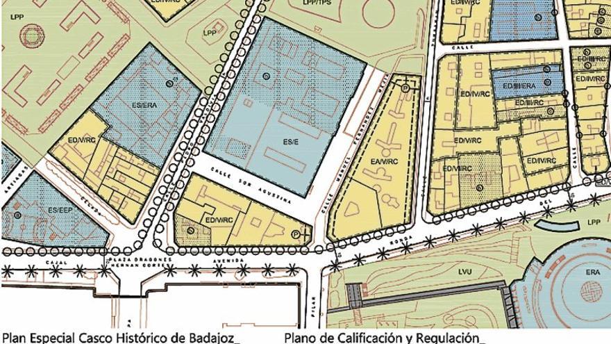 Los nuevos usos del Provincial de Badajoz encajan en el PGM, según el Plan Director