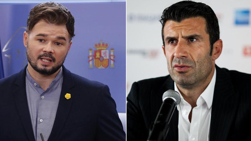 Gabriel Rufián y Luís Figo.