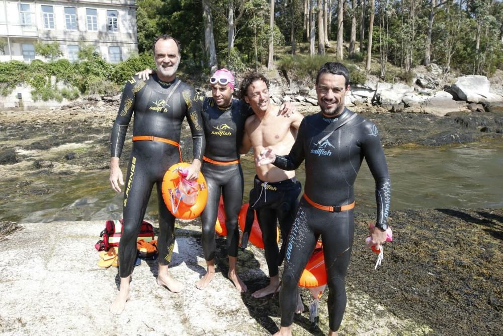 Sergio Torres y Natasha Feth ganan la exigente travesía a nado de 27 kilómetros entre Cíes y Redondela