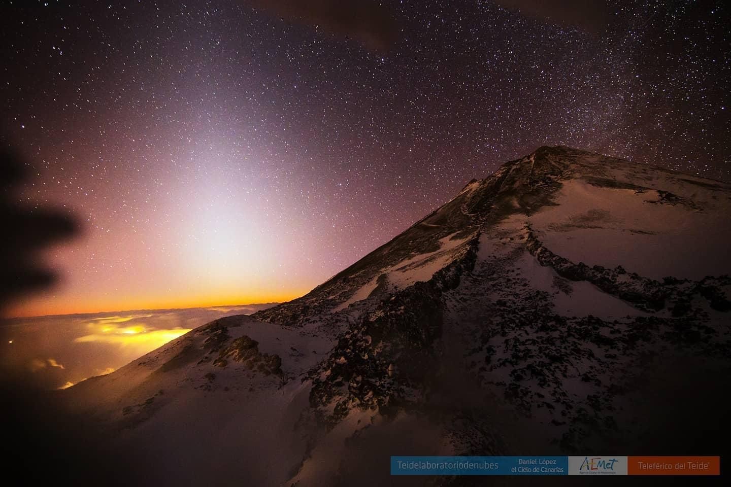 Así luce el Teide nevado