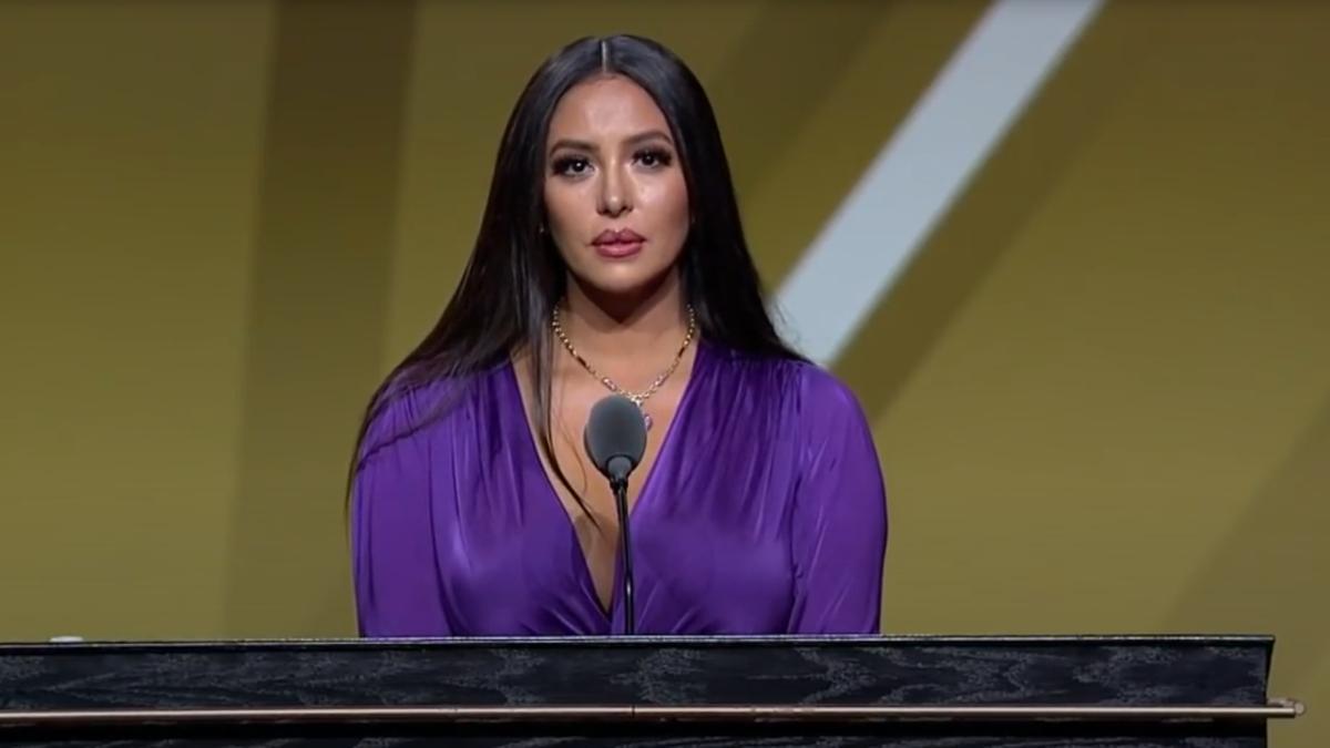 Vanessa Bryant, durante el discurso en memoria de Kobe.