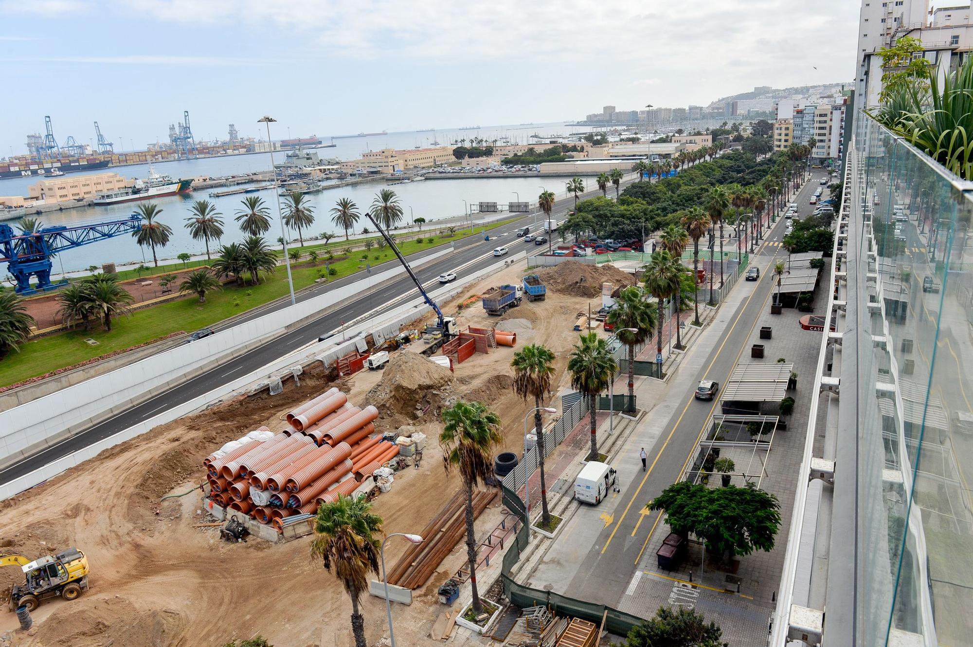 Obras de la Metroguagua en Parque Blanco