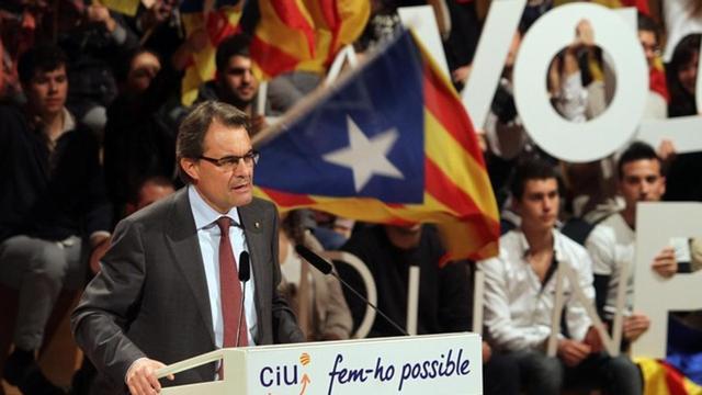 Artur Mas, en el mitin de anoche en Girona.