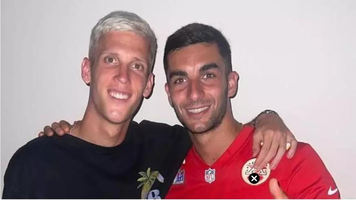 Dani Olmo, con su nuevo look, junto a Ferrán Torres en sus vacaciones.