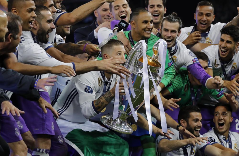 La celebración del Real Madrid tras ganar la Copa de Europ