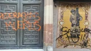 Aparecen pintadas en San Felipe Neri y las Catalinas