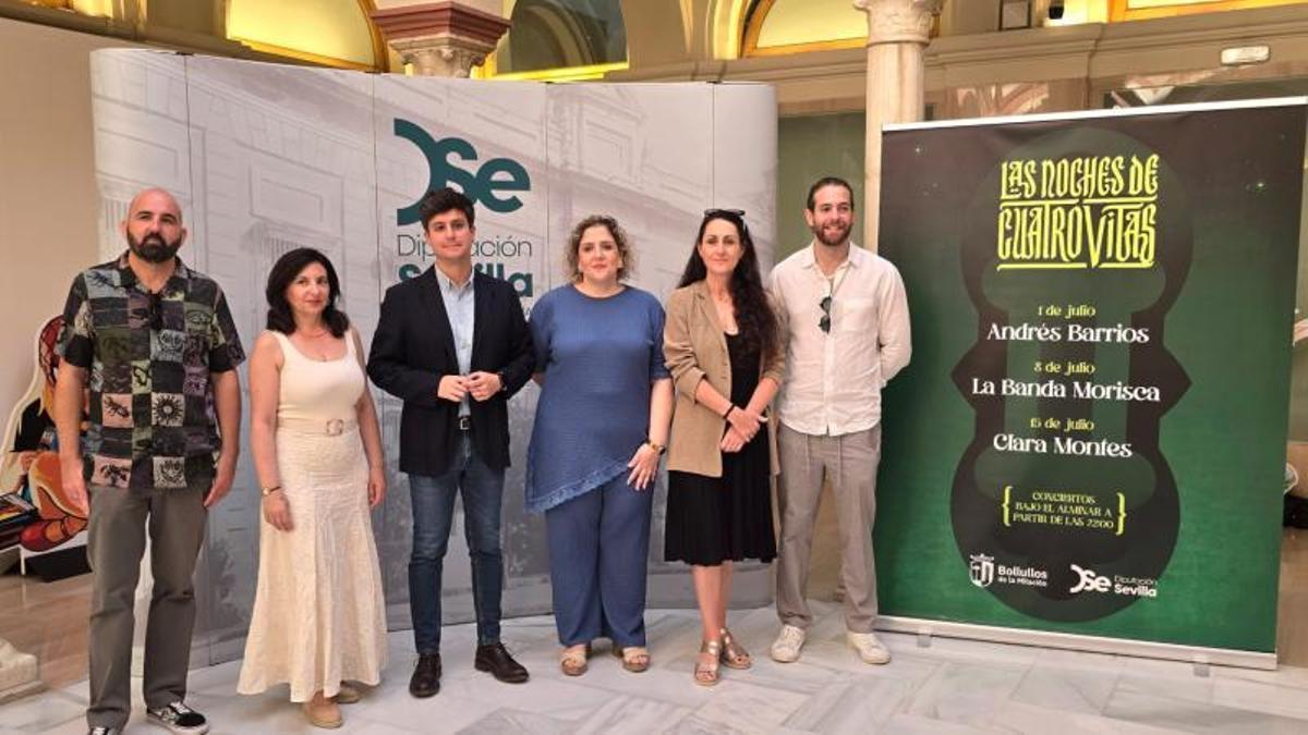 El Diputado y la Delegada de Cultura, la Alcaldesa de Bollullos y los artistas programados en la presentación de Las Noches de Cuatrovitas
