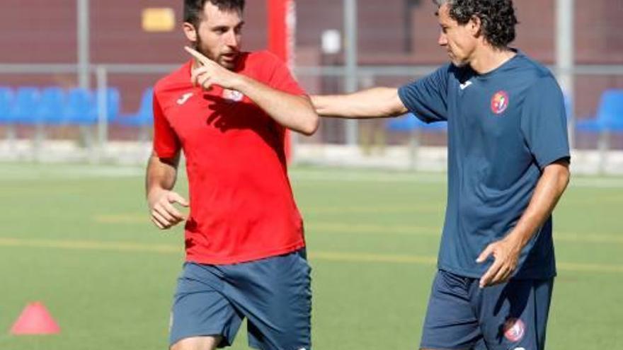 Garrido, donant instruccions a Jordi Masó divendres al Morrot.