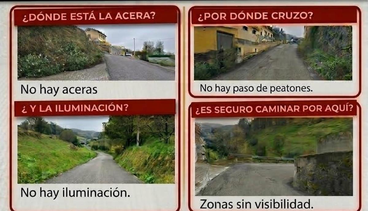 El cartel elaborado por las familias afectadas para denunciar la situación.
