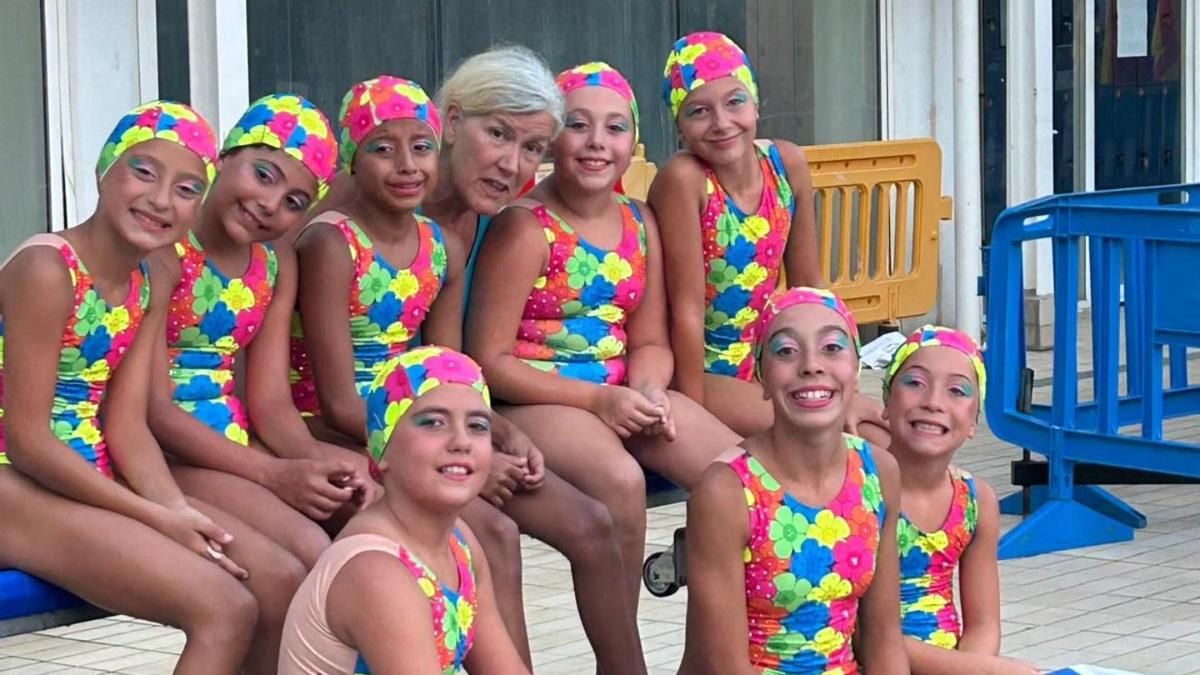 Las nadadoras del CD Sincro Ibiza en el Campeonato de España