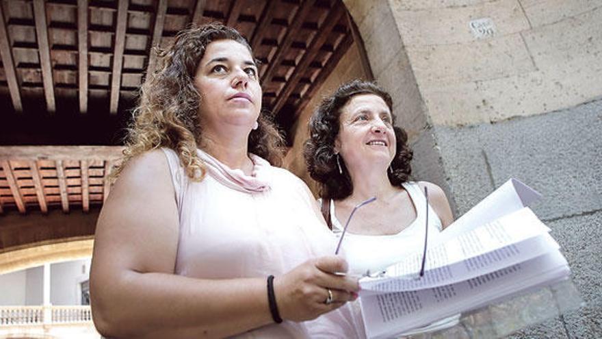 Costa (PSOE) y Santiago (Més) el pasado 24 de julio en el TSJIB para presentar la demanda.