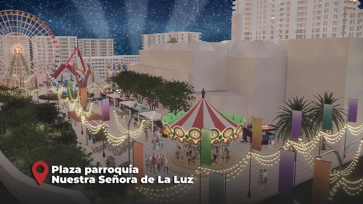 Gráfico de cómo quedará la Plaza de La Luz para el Carnaval.