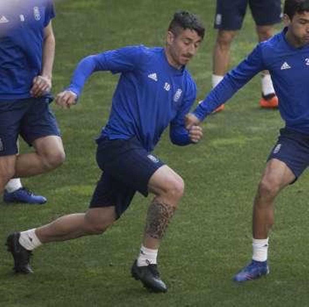Berjón y Alanís, ayer, en el Tartiere.