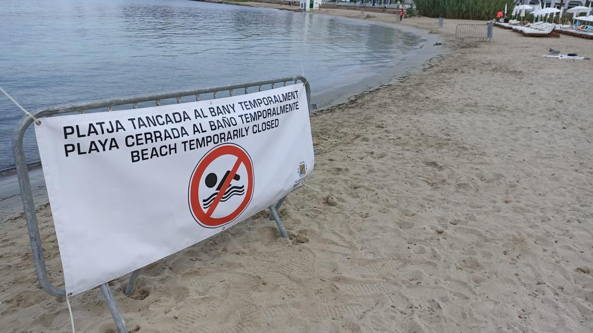La playa de Punta Xinxó, cerrada el miércoles.