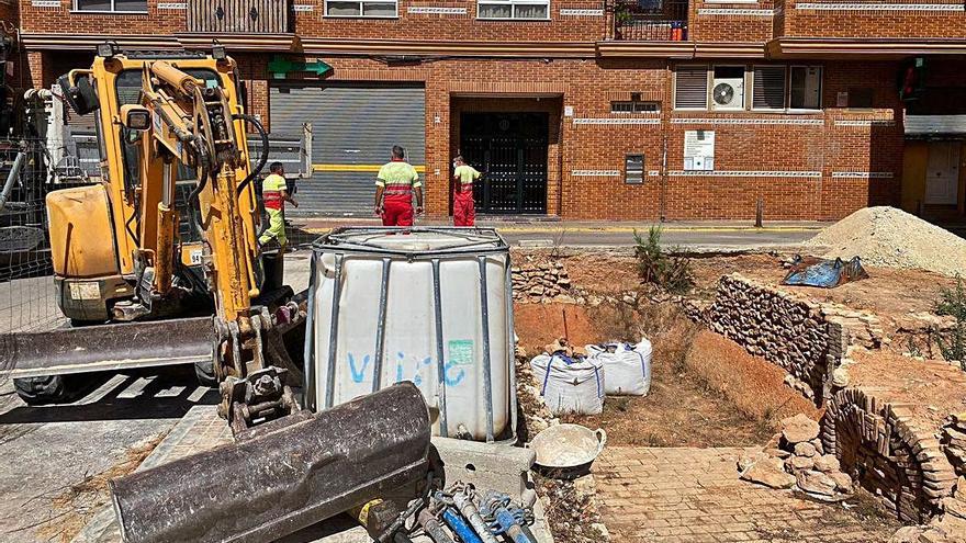 Los dos hornos hallados durante los trabajos.