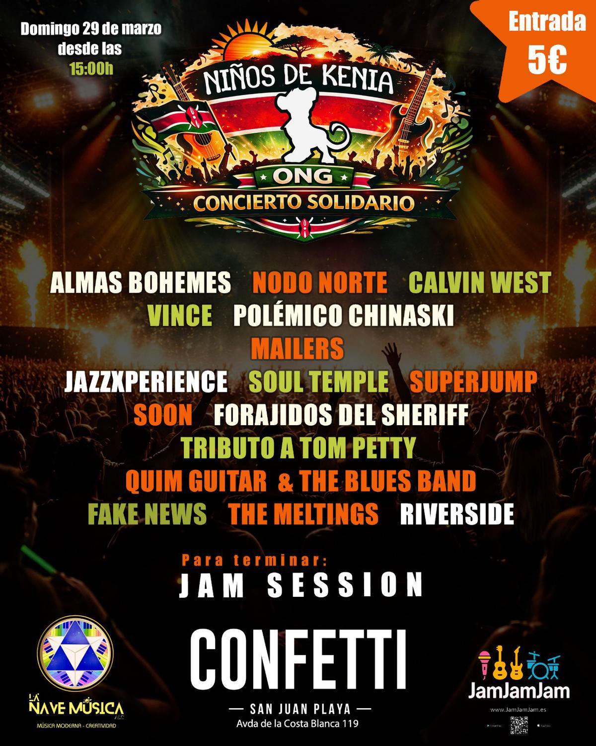 Cartel oficial del concierto solidario