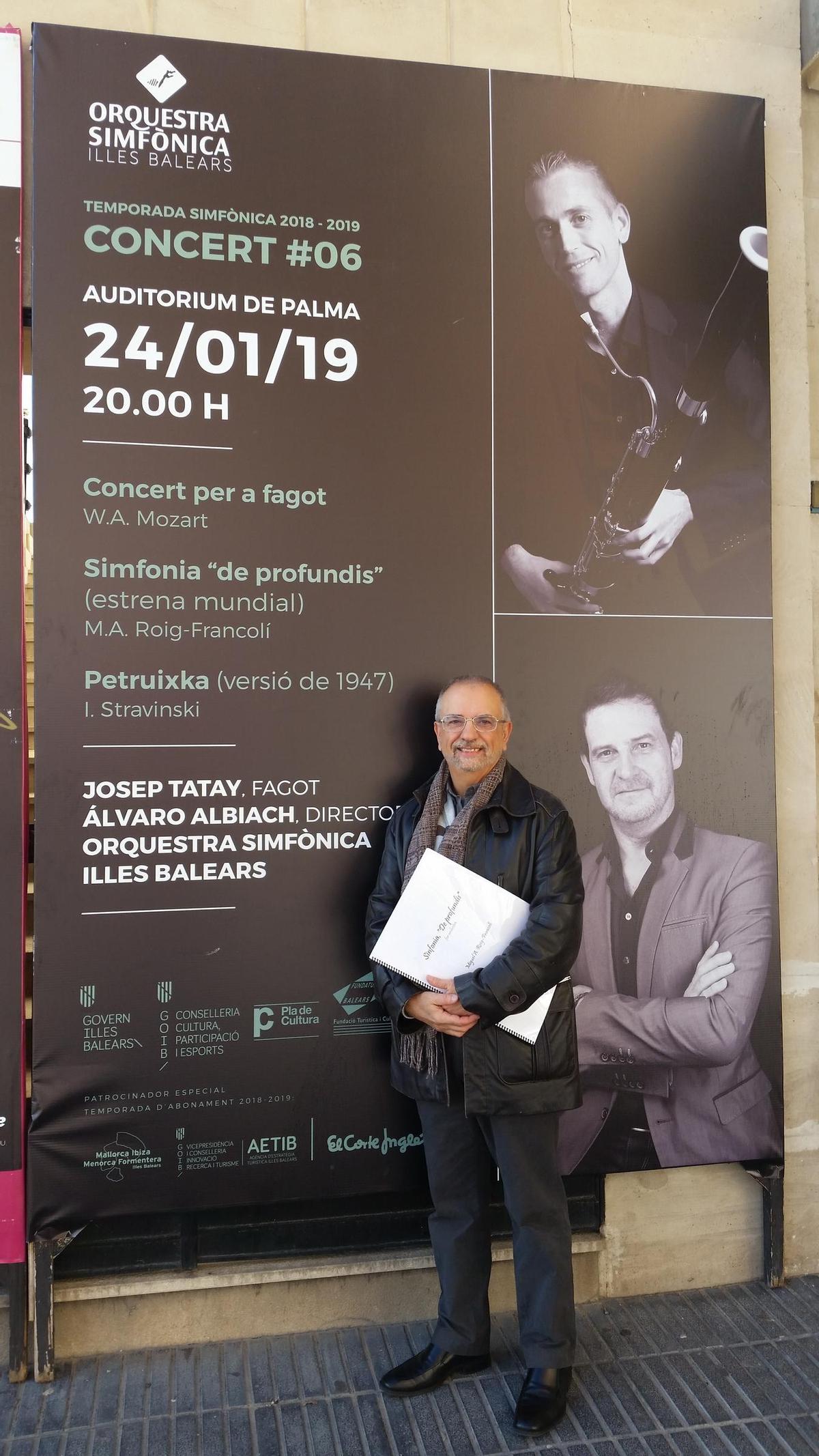 Imagen de archivo de Miquel Àngel Roig-Francolí, antes del estreno mundial de la Sinfonía 'De profundis' por la OSIB.