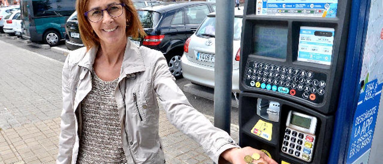 Orbelinda, ayer, después de enterarse de que no tenía que pagar.