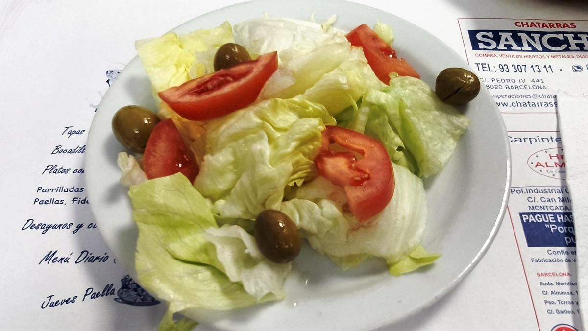 La ensalada del bar restaurante Fandi.