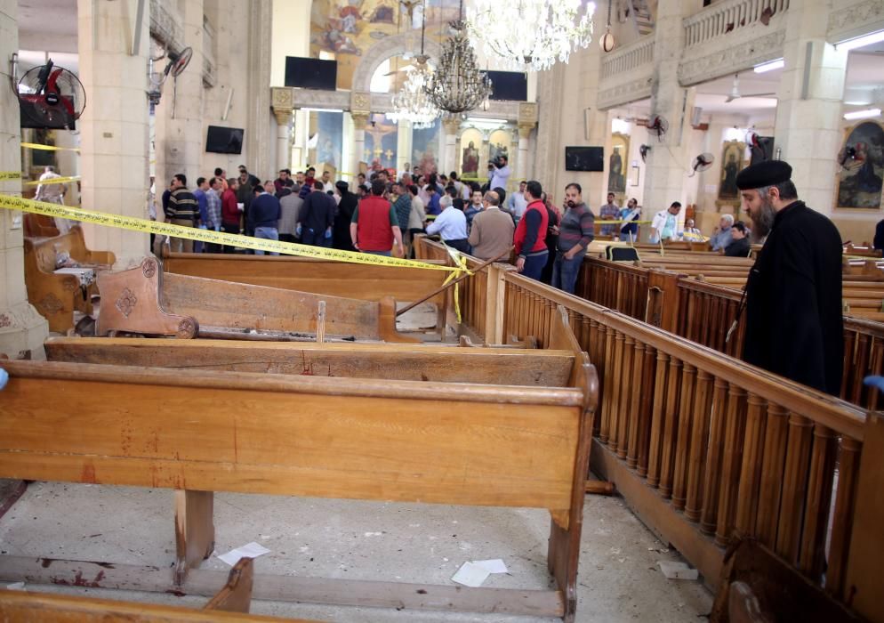 Explosión en la iglesia copta de San Jorge, en la ciudad egipcia de Tanta.