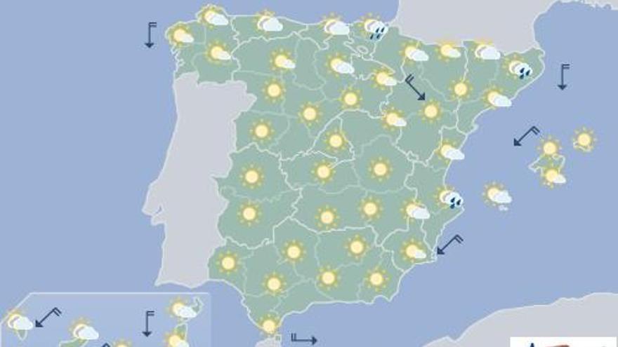 Cielos pocos nubosos en Canarias