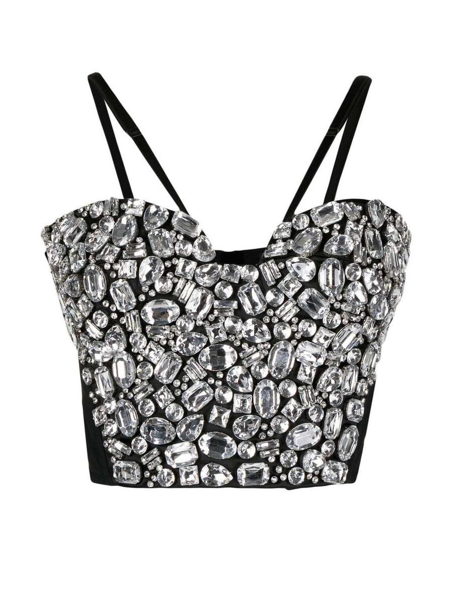 Crop top de cristales de Dolce & Gabbana
