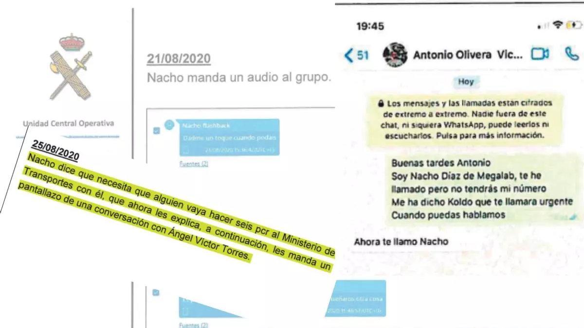 Atestado de la UCO sobre el volcado de los móviles de los investigados.