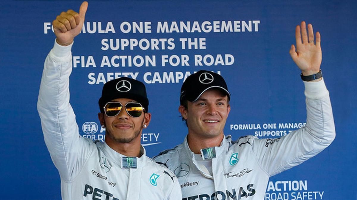 Lewis Hamilton y Nico Rosberg, tas la calificación del GP de Rusia en Sochi