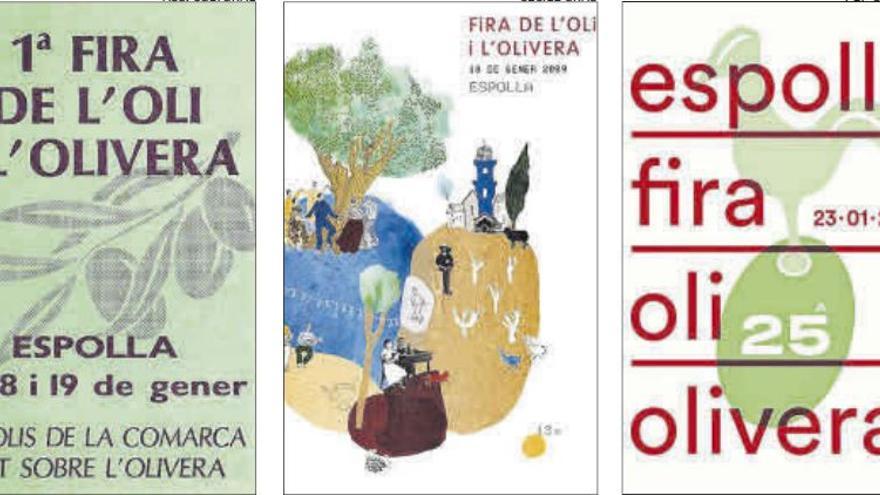 Els cartells de les 25 edicions s’exposen pels carrers on hi ha la Fira de l&#039;Oli i l&#039;Olivera d&#039;Espolla