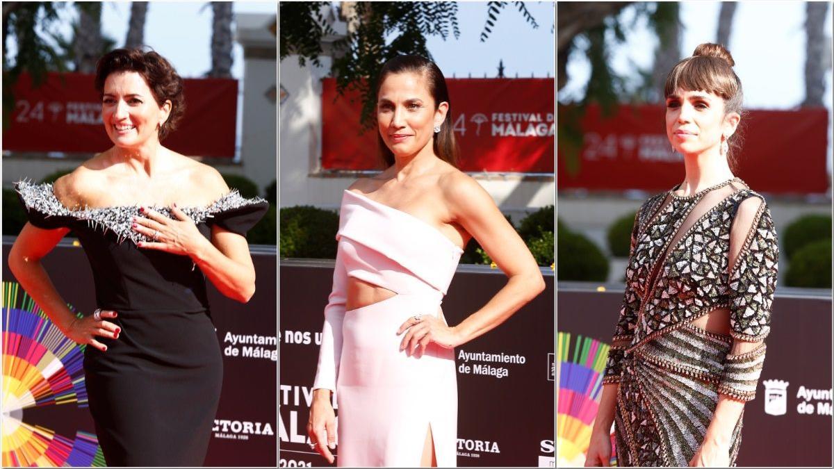 Silvia Abril, Toni Acosta y Elena Furiase posan en la alfombra roja del Festival de Málaga