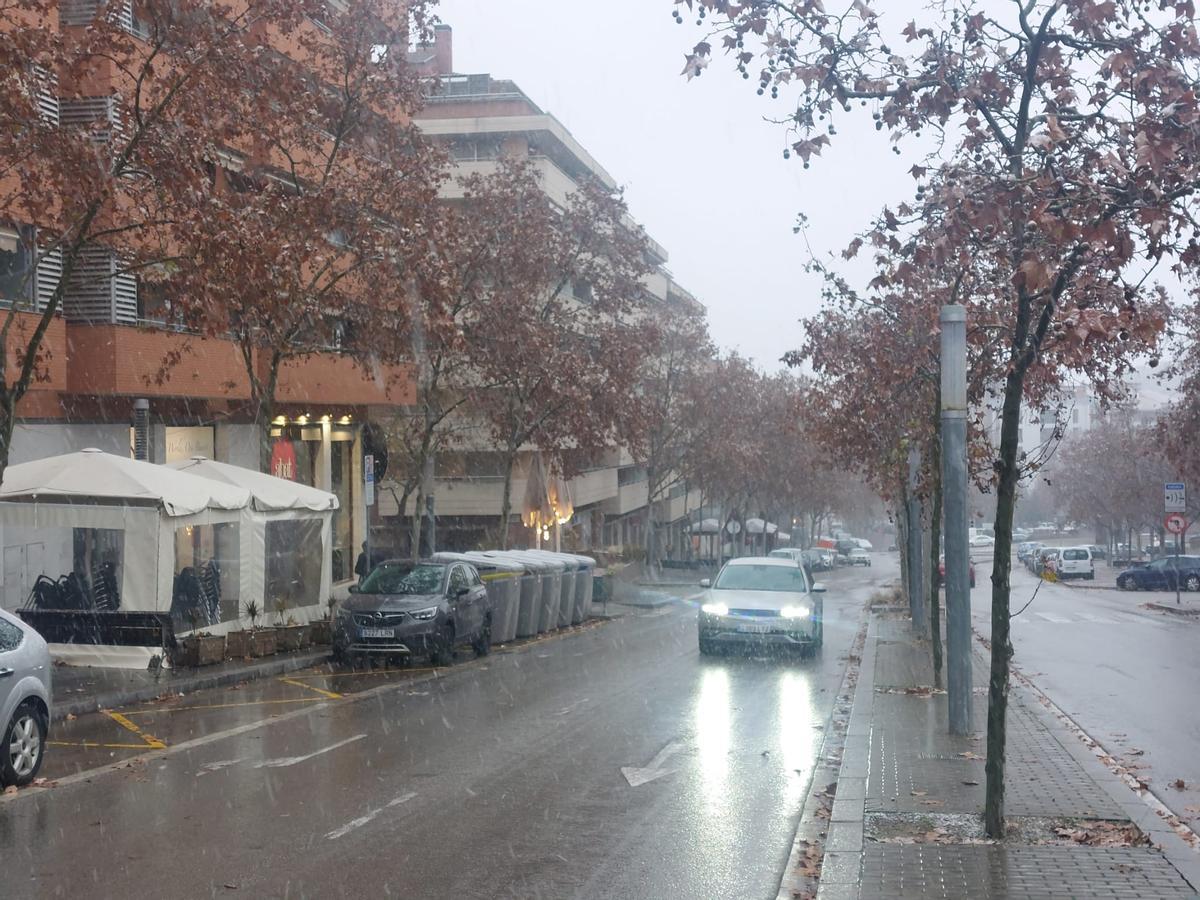 La nevada d'aquest dilluns a Manresa