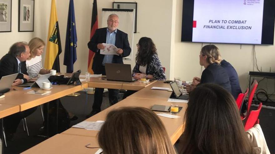 Antoni Such, durante su intervención en Bruselas.