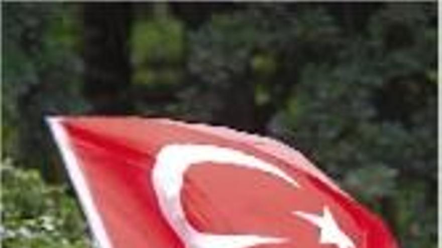 Un dona oneja la bandera de Turquia després del fallit cop d&#039;estat.