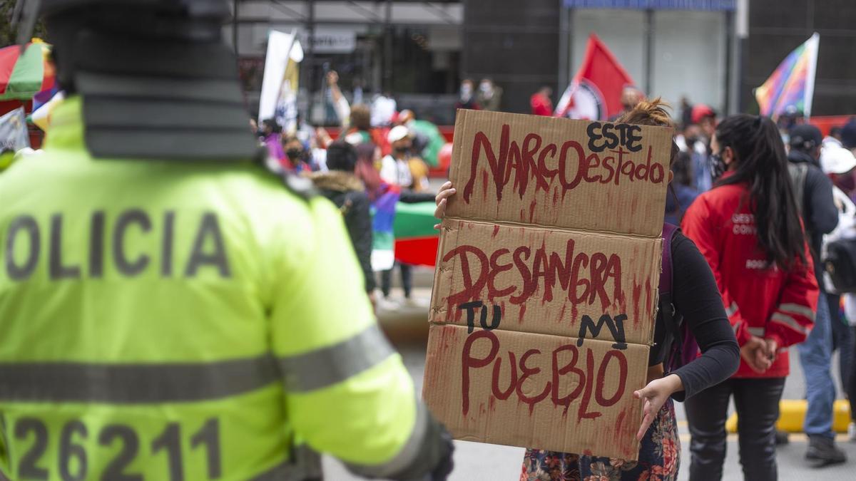 Protestas en Colombia contra el reciente repunte de las masacres en el país.