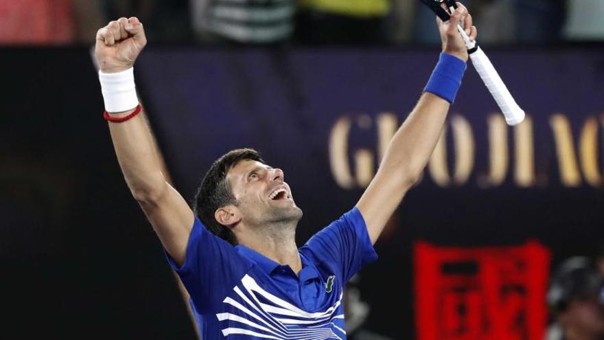 Djokovic celebra su victoria