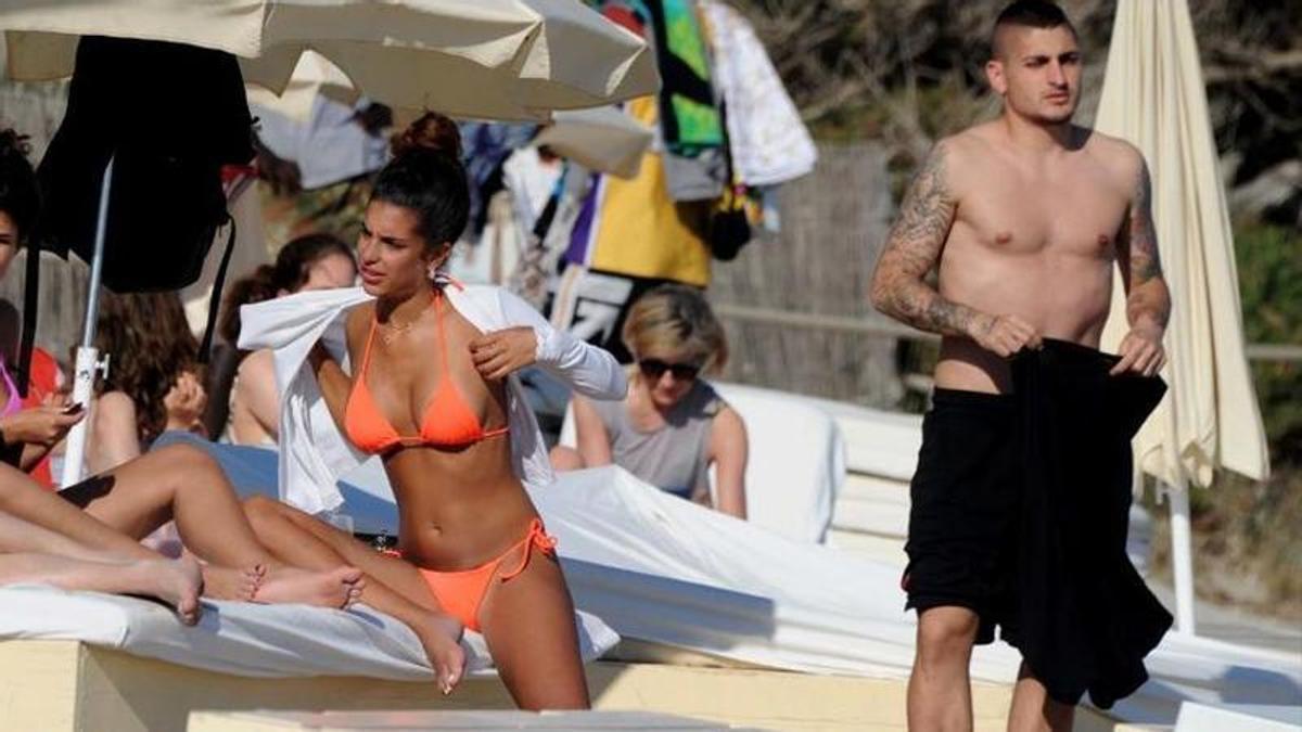 Marco Verratti en la playa.