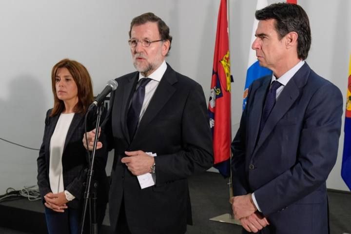 Mariano Rajoy, da una conferencia de prensa en Telde